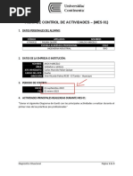 Ficha de Control de Actividades - (Mes 01) : 1. Datos Personales Del Alumno