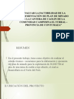 Evaluar La Factibilidad de La Implementación de Plan de Minado en La Cantera de Caolin de La Comunidad Campesina El Turral - Provincia de Contumaza