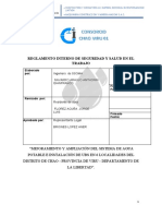 Reglamento Interno de Seguridad Y Salud en El Trabajo