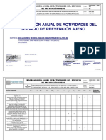 Programación Anual de Actividades Del Servicio de Prevención Ajeno