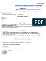 Management of Multiple Traumatised Patient