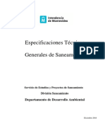 Especificaciones Técnicas Generales de Saneamiento: Departamento de Desarrollo Ambiental