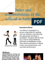 Duties and Responsibilities of The Official in Basketball