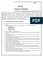 Unit Iii Levels of Testing