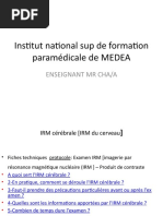 Institut National Sup de Formation Paramédicale de MEDEA: Enseignant MR Cha/A