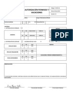 Autorización Permisos Y Vacaciones: DD 04 MM 04 Aaaa 2023