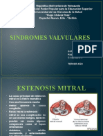 Sindromes Valvulares: Estudiante: Robert A. Pulgar V. C.I:26.955.511 Tercer Año