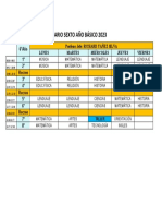 Horario Sexto Año Básico 2023