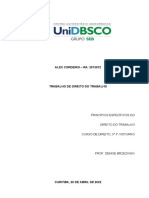 Princípios Específicos Do Direito Do Trabalho.