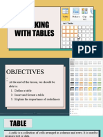 Working With Tables