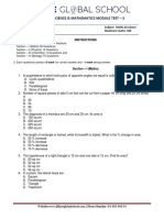 Special Science and Mathematics Module Test - 3grade - 7th