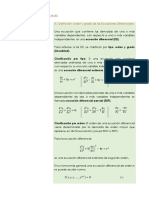 U 3: Ecuaciones Diferenciales: 3.1 Definición, Orden y Grado de Las Ecuaciones Diferenciales