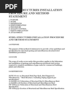 Steel Structures Installation Procedure and Method Statement