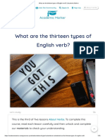 What Are The Thirteen Types of English Verb - Academic Marker