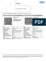 Nhs Covid Pass - Vaccinated: Pfizer/Biontech Covid-19 Vaccine Pfizer/Biontech Covid-19 Vaccine