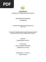 Actividad 3 Informe Sobre El Proceso de Diagnostico Organizacional de Una Empresa Seleccionada