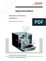 Fritsch PULVERISETTE 19 Operation Manual