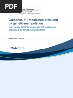 Guidance 21: Medicines Produced by Genetic Manipulation