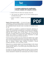 A2censo La Primera Plataforma de Crowdfunding Financiero Del País Completa 100 Campañas Exitosas