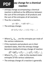 Entropy Change For Chemical Reaction