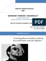 Seminario "Energía Y Desarrollo": Carrera de Ciencia Política UBA