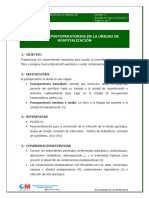 Cuidados Postoperatorios en La Unidad de Hospitalización: 1.-Objetivo