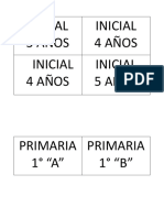 Inicial 3 Años Inicial 4 Años Inicial 4 Años Inicial 5 Años