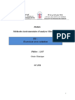 TD: Exercices Avec Solution: Méthodes Instrumentales D'analyse/ Electrochimie