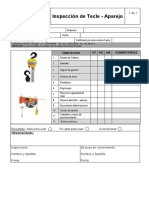 Inspección de Tecle - Aparejo: Cfncna Comentarios