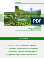 Tema 5: Sistemas Edáficos y Sistemas de Producción de Alimentos Terrestres y Sociedades (12 HORAS)