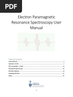 Electron Paramagnetic Resonance Spectroscopy User Manual