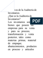 Objetivos de La Auditoría de Inventarios