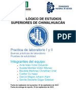 Tecnológico de Estudios Superiores de Chimalhuacán: Practica de Laboratorio I y II