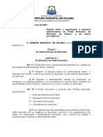 Prefeitura Municipal de Palmas: Estado Do Tocantins