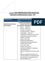 Compra Ágil 1040758-632-COT22 Servicio de Impresora Multifuncional A Color - TIC