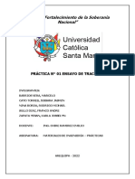 Año Del Fortalecimiento de La Soberanía Nacional": Práctica #01 Ensayo de Tracción