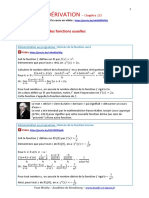 Dérivation: Partie 1: Dérivées Des Fonctions Usuelles