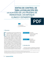 Artículo Control de Calidad en Hemostasia.