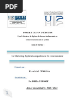 Projet de Fin D'Études: Le Marketing Digital Et Comportement Du Consommateur