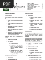 Sample Size Calculation: Learning Objectives