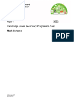 Science: Cambridge Lower Secondary Progression Test