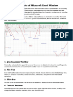 Basic Parts of Microsoft Excel Window