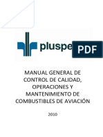 Manual General de Control de Calidad, Operaciones Y Mantenimiento de Combustibles de Aviación