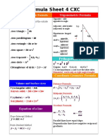 Formula Sheet 4 CXC