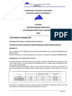 "Investigación Operativa" Actividades Prácticas Unidad Nº2 2023