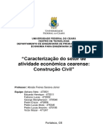 Caracterização Do Setor de Atividade Econômica Cearense Construção Civil