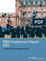 MBA Employment Report 2022: For The Mannheim Full-Time MBA Class of 2021