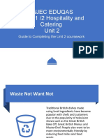 Wjec Eduqas Level 1 /2 Hospitality and Catering Unit 2: Guide To Completing The Unit 2 Coursework