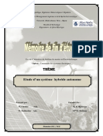 Etude D'un Système Hybride Autonome