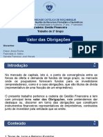 Valor Das Obrigações: Cadeira: Gestão Financeira Trabalho Do 2º Grupo